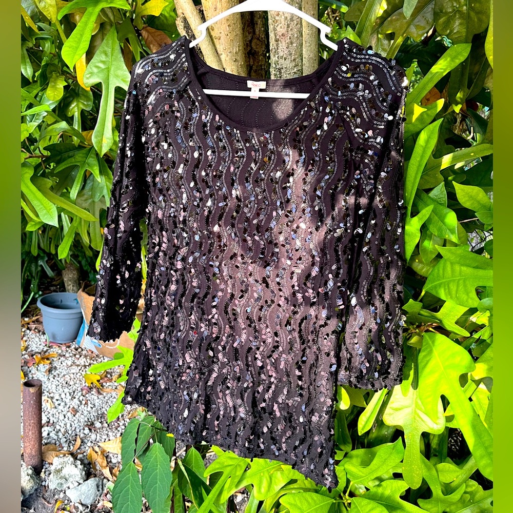 Sequined Blouse Comfortable Stretch